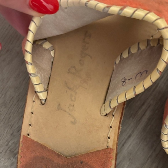 Jack Rogers Orange and Tan Leather Sandals - Picture 2 of 3